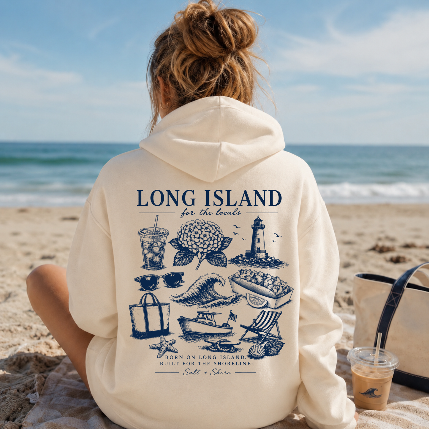 Long Island For The Locals – Premium Garment-Dyed – Bone | Salt + Shore