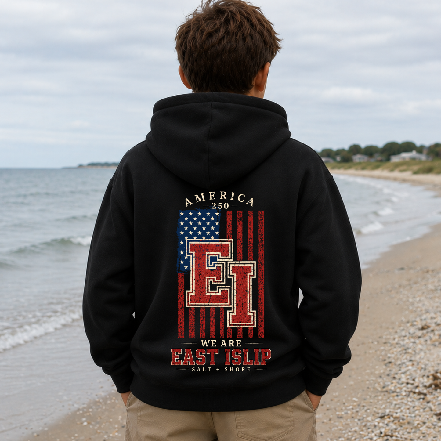America 250: We Are East Islip  – Classic Cotton – Black | East Islip | Salt + Shore