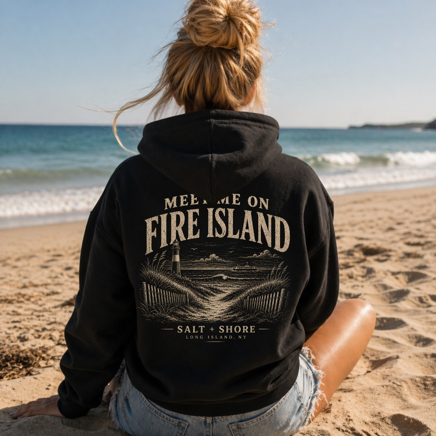 Meet Me on Fire Island – Premium Garment-Dyed – Washed Black | Salt + Shore
