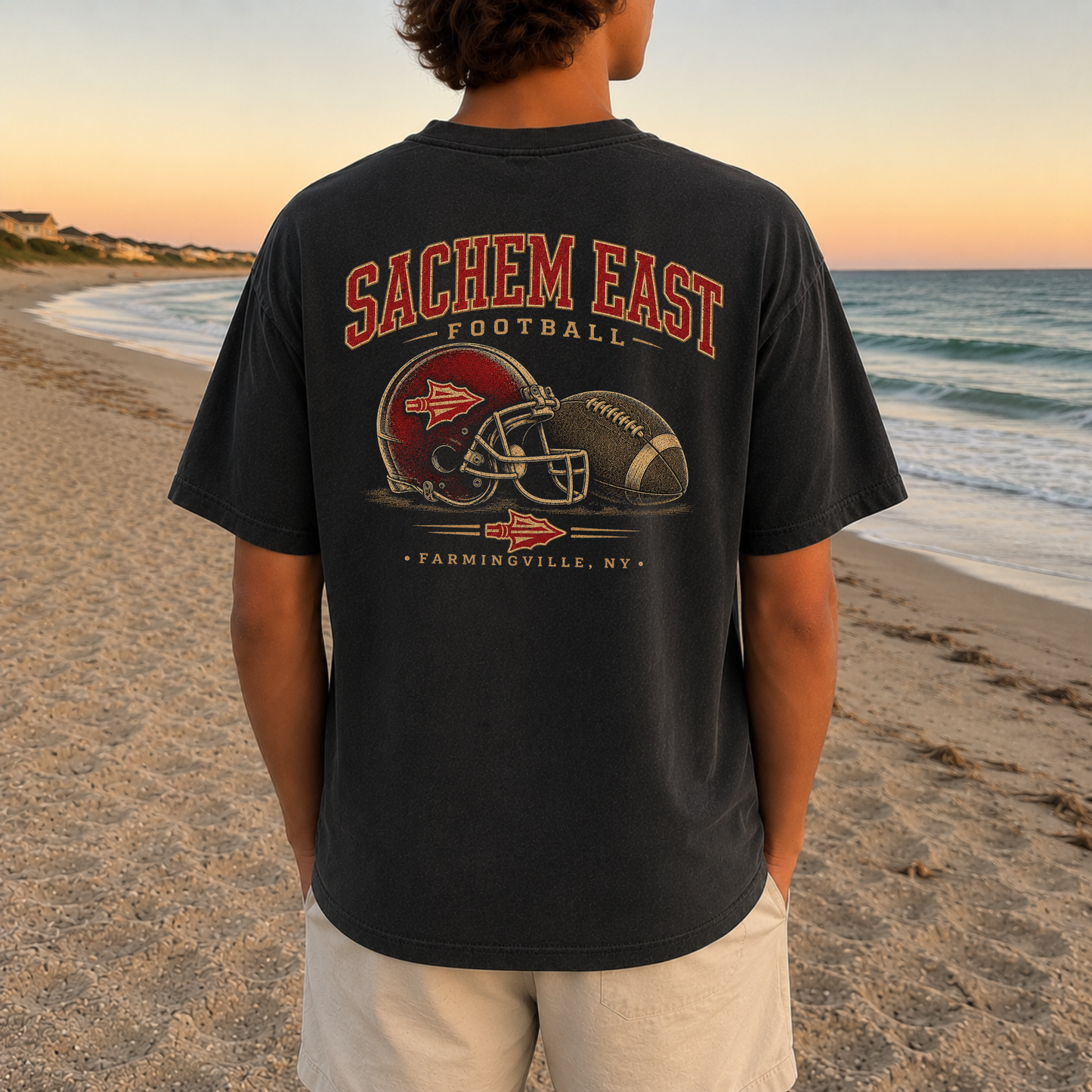 Sachem East Gameday – Premium Garment-Dyed – Washed Black | Sachem North Football | Salt + Shore