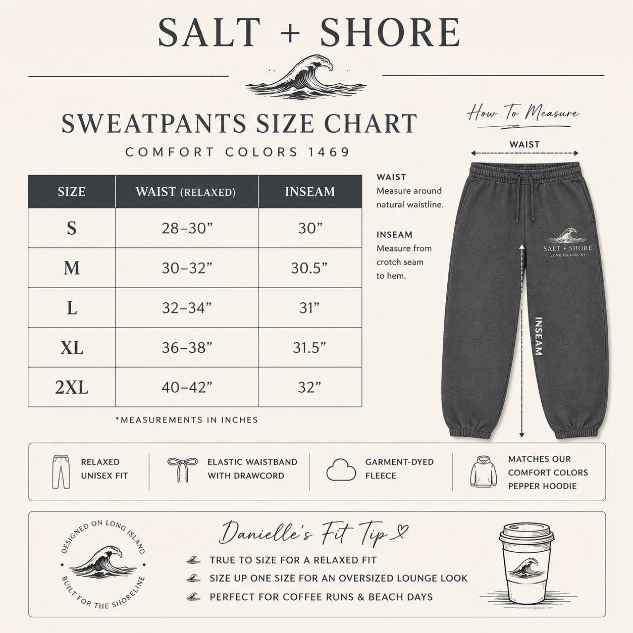 Salt + Shore Lounge Set – Premium Garment-Dyed – Washed Charcoal | Salt + Shore