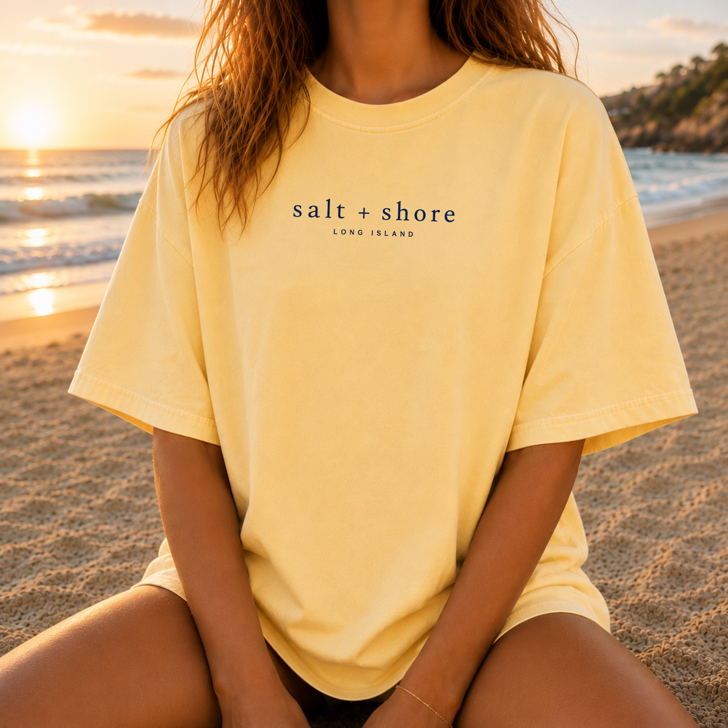 Long Island For The Locals – Premium Garment-Dyed – Sunwashed Butter | Salt + Shore