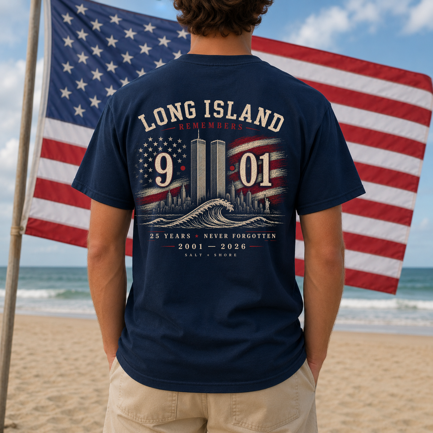 *PRE-ORDER* September 11 • 25th Anniversary Memorial – Classic Cotton – Navy | Salt + Shore
