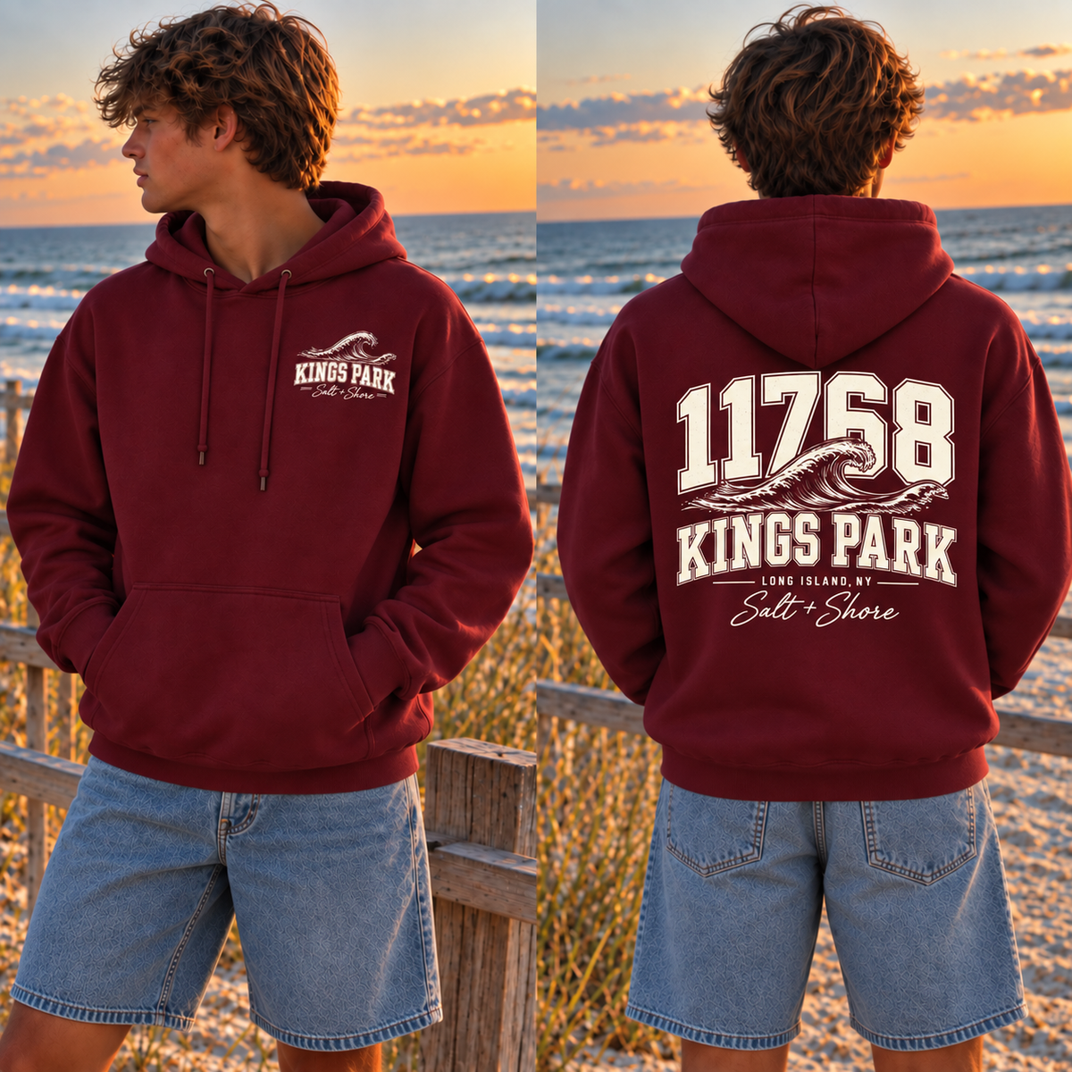 11768 Wave – Classic Cotton – Harbor Maroon | Kings Park | Salt + Shore