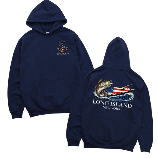 Long Island Striper – Classic Cotton – Navy | Salt + Shore