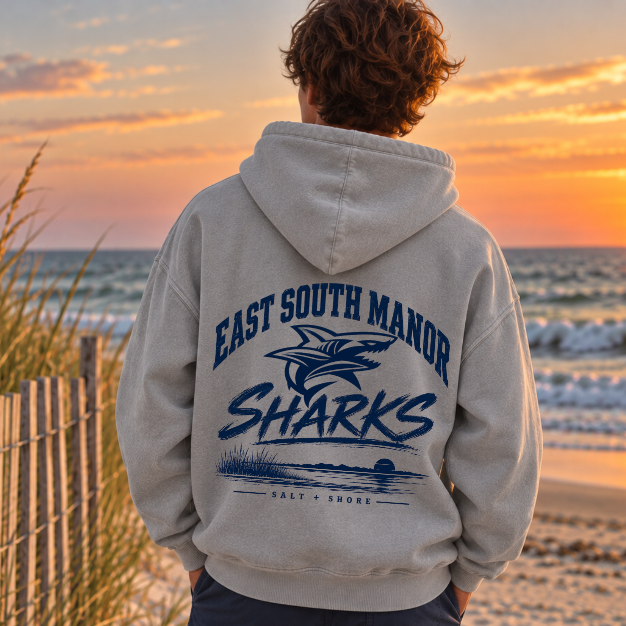 ESM Shoreline Sharks - Premium Garment-Dyed – Washed Gray | ESM Sharks | Salt + Shore