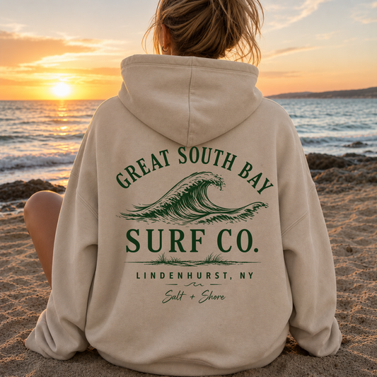 Great South Bay Surf Co. – Classic Cotton – Sand | Lindenhurst Cheer | Salt + Shore