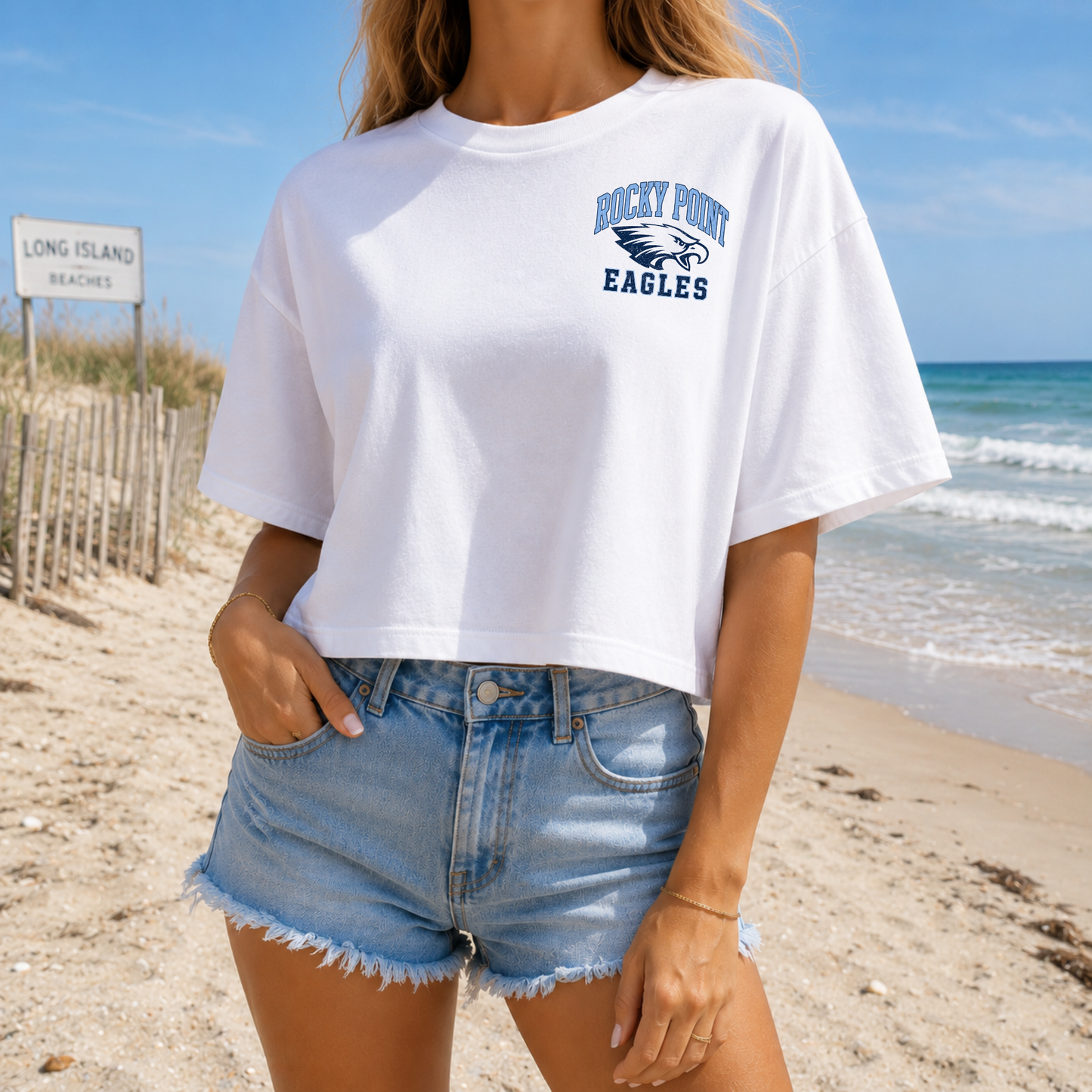 Rocky Point Varsity – Premium Garment-Dyed – Washed White | Rocky Point Cheer | Salt + Shore