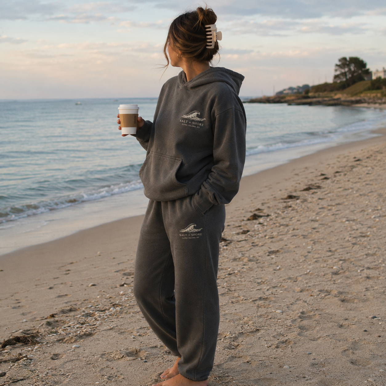 Salt + Shore Lounge Set – Premium Garment-Dyed – Washed Charcoal | Salt + Shore