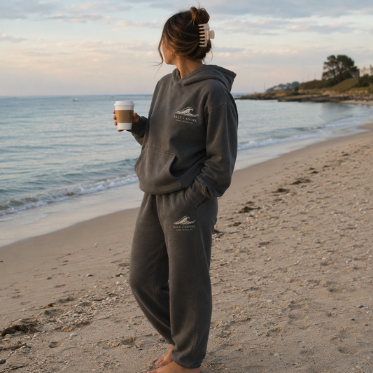 Salt + Shore Lounge Set – Premium Garment-Dyed – Washed Charcoal | Salt + Shore