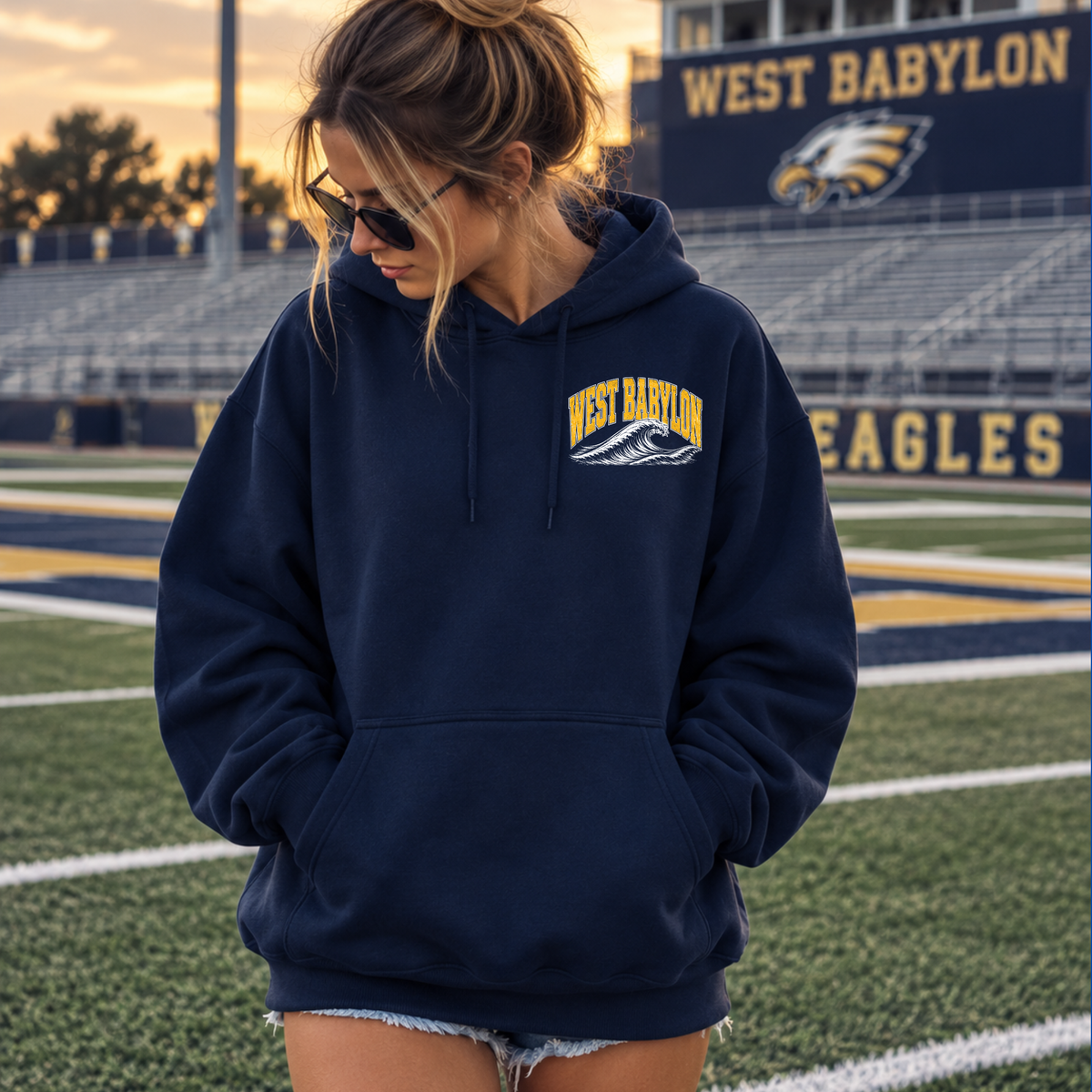 West Babylon Surf Co. – Classic Cotton – Navy | West Babylon Cheer | Salt + Shore