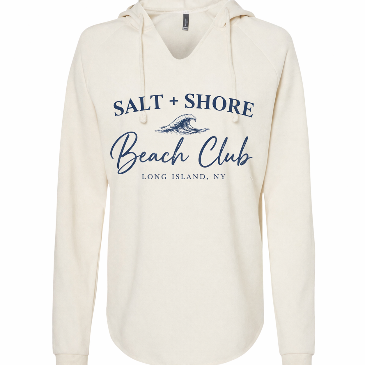 Salt + Shore Beach Club Wave Wash Hoodie – Premium Garment-Dyed – Bone | Salt + Shore
