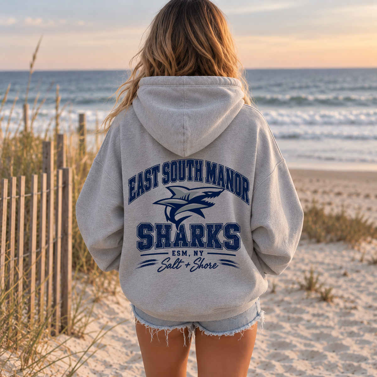 ESM: Shark Mark - Classic Cotton – Athletic Gray | ESM Sharks | Salt + Shore