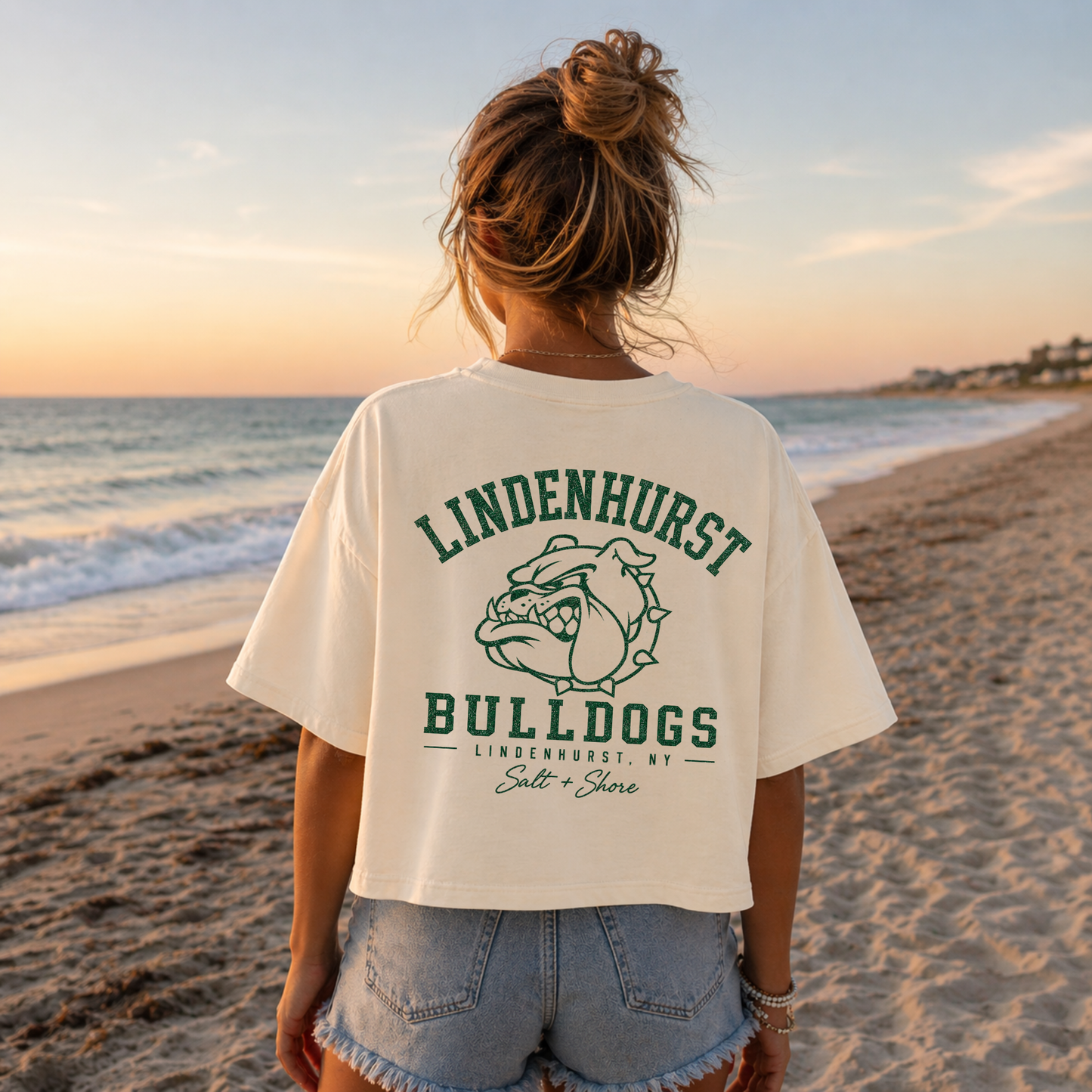 Lindenhurst Bulldogs Heritage – Premium Garment-Dyed – Bone | Lindenhurst Cheer | Salt + Shore