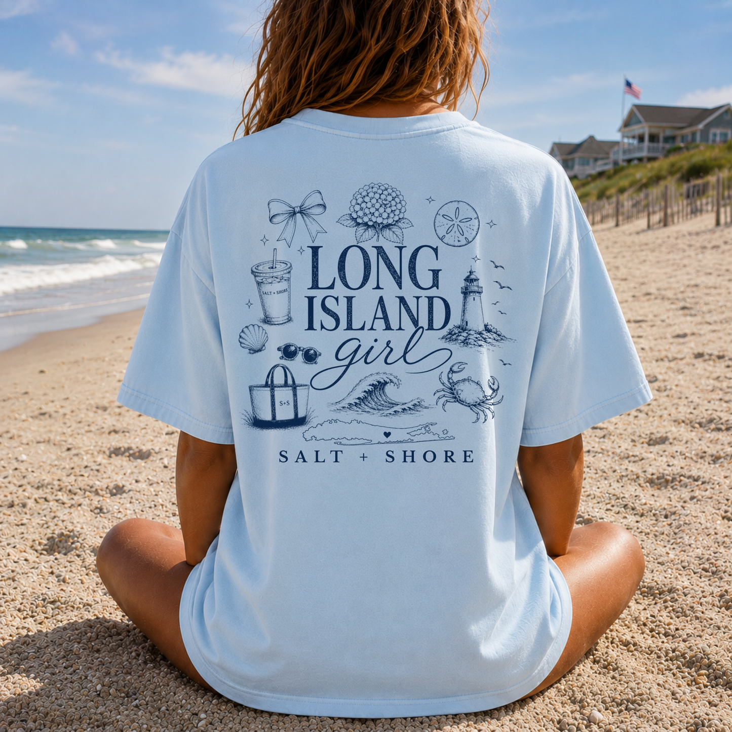 Long Island Local Girl – Premium Garment-Dyed – Coastal Sky | Salt + Shore
