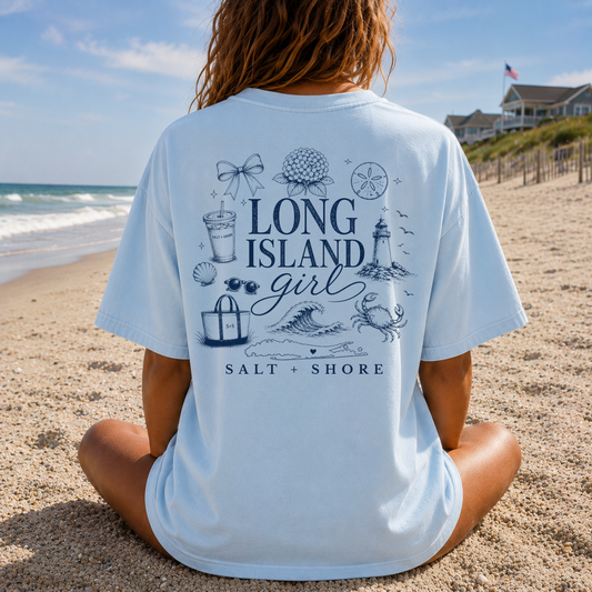 Long Island Local Girl – Premium Garment-Dyed – Coastal Sky | Salt + Shore