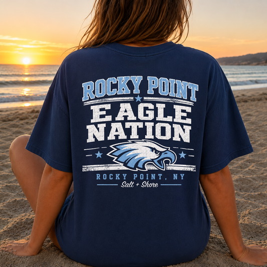 Rocky Point: Eagle Nation – Premium Garment-Dyed – Washed Navy | Rocky Point Cheer | Salt + Shore