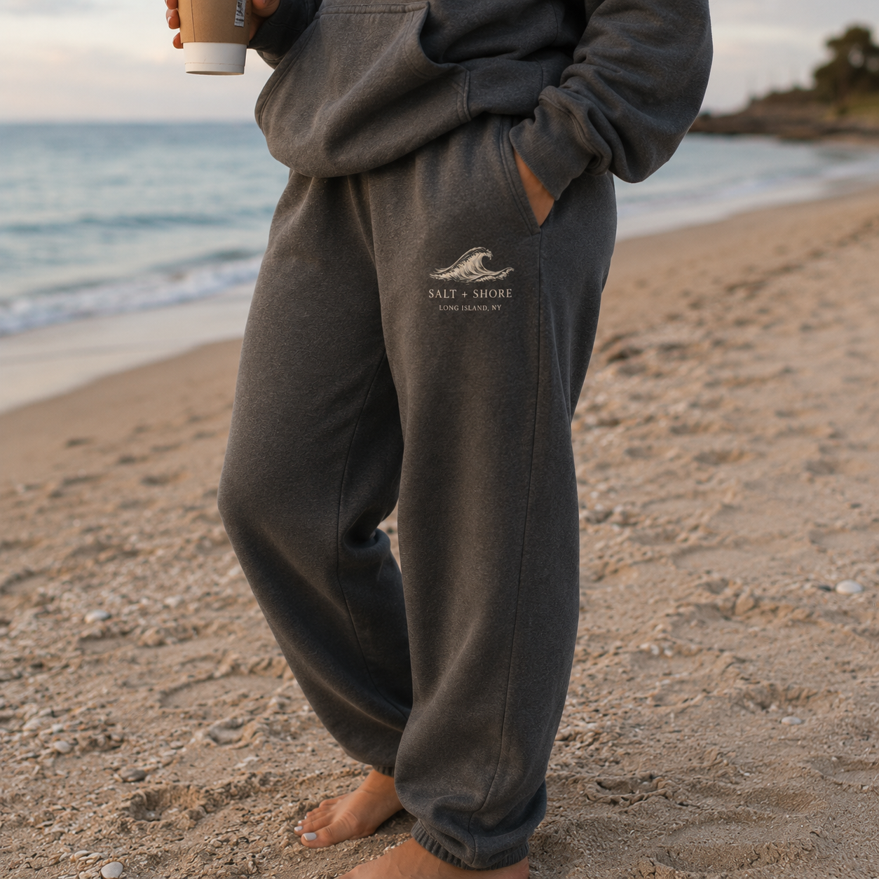 Salt + Shore Lounge Set – Premium Garment-Dyed – Washed Charcoal | Salt + Shore