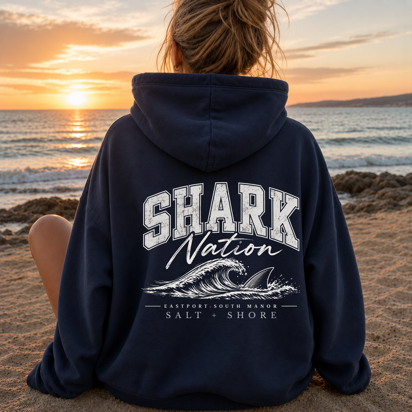 ESM: Shark Nation – Classic Cotton – Navy | ESM Sharks | Salt + Shore