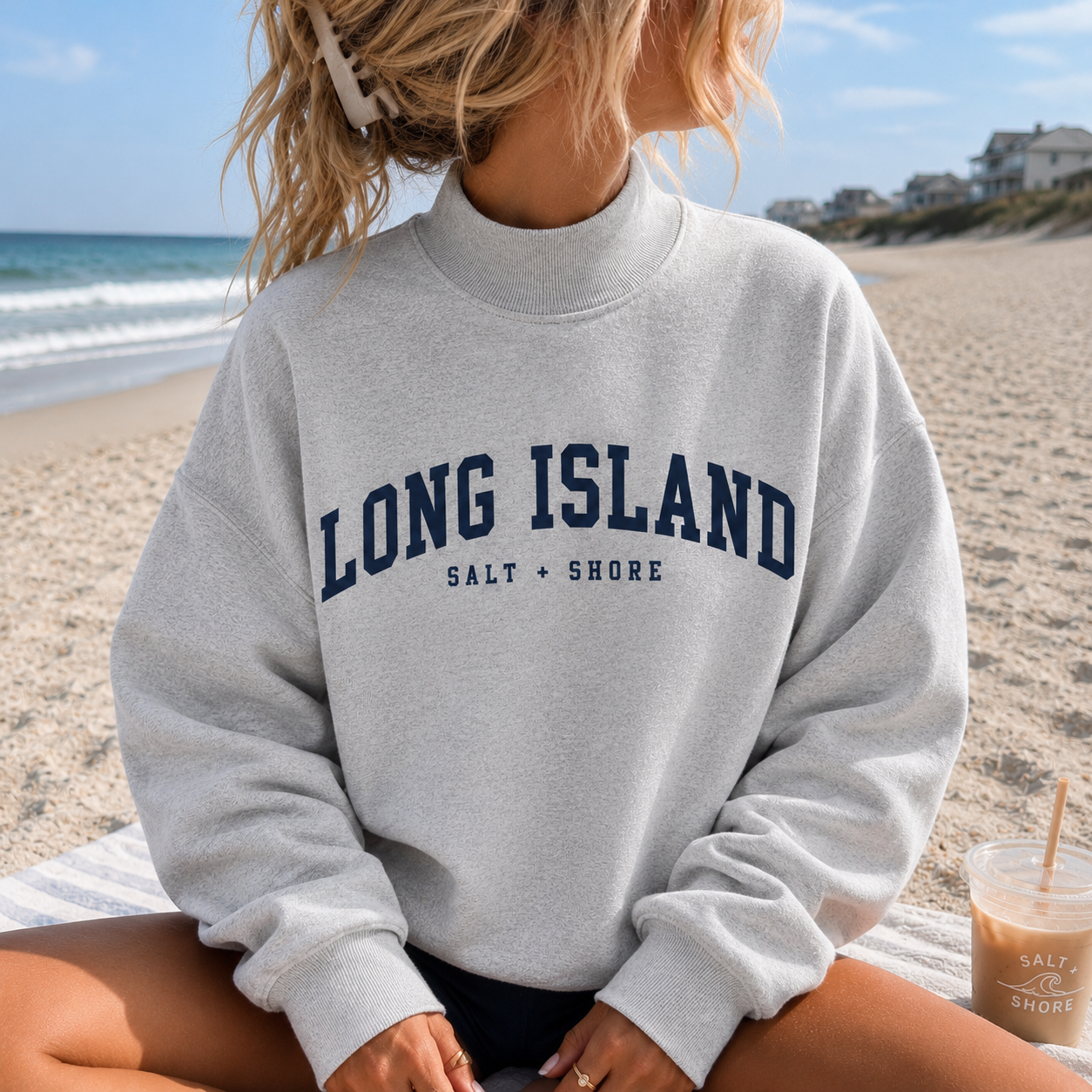 Long Island – Premium Coastal Mock Neck | Salt + Shore