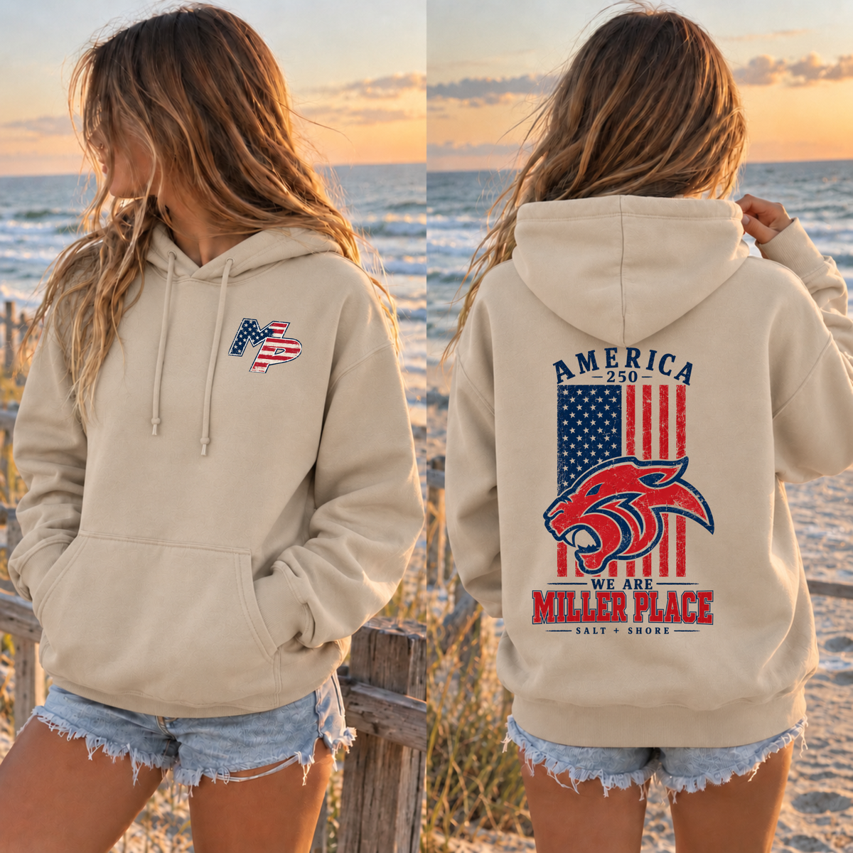 America 250: We Are Miller Place – Classic Cotton – Sand | Miller Place | Salt + Shore