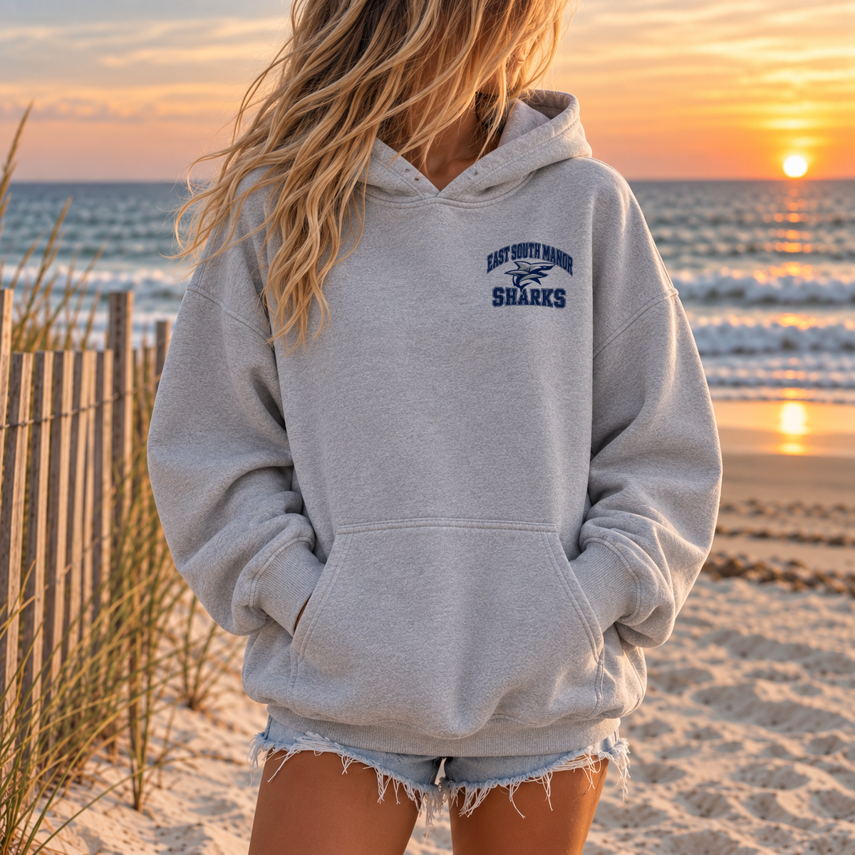 ESM: Shark Mark - Classic Cotton – Athletic Gray | ESM Sharks | Salt + Shore