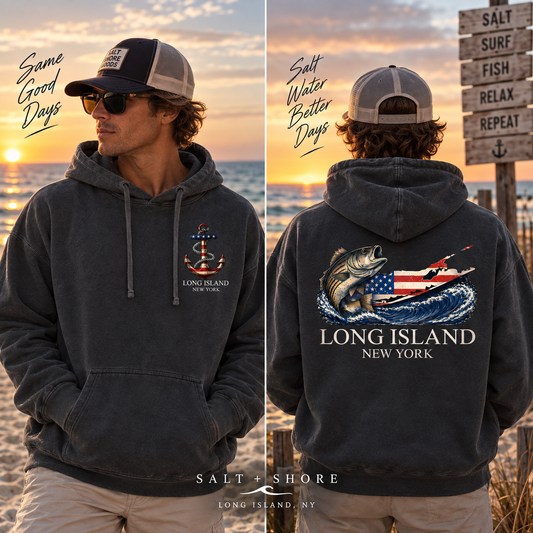 Long Island Striper – Premium Garment-Dyed – Washed Charcoal | Salt + Shore