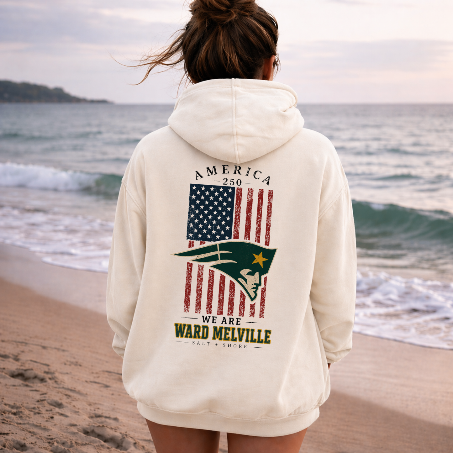 America 250: We Are Ward Melville – Premium Garment-Dyed – Bone | Ward Melville Cheer | Salt + Shore