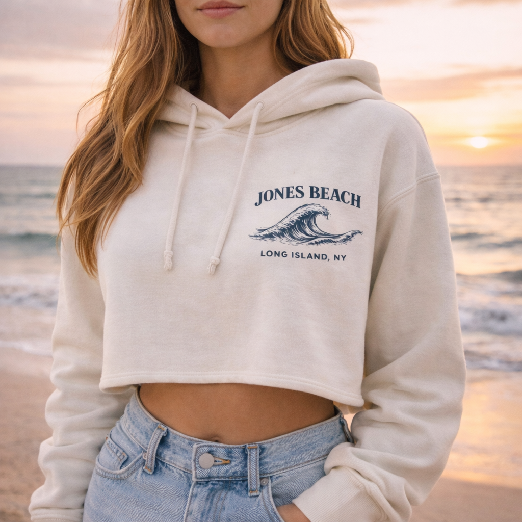 Jones Beach Drift Cropped Premium Garment- Dyed – Bone | Salt + Shore