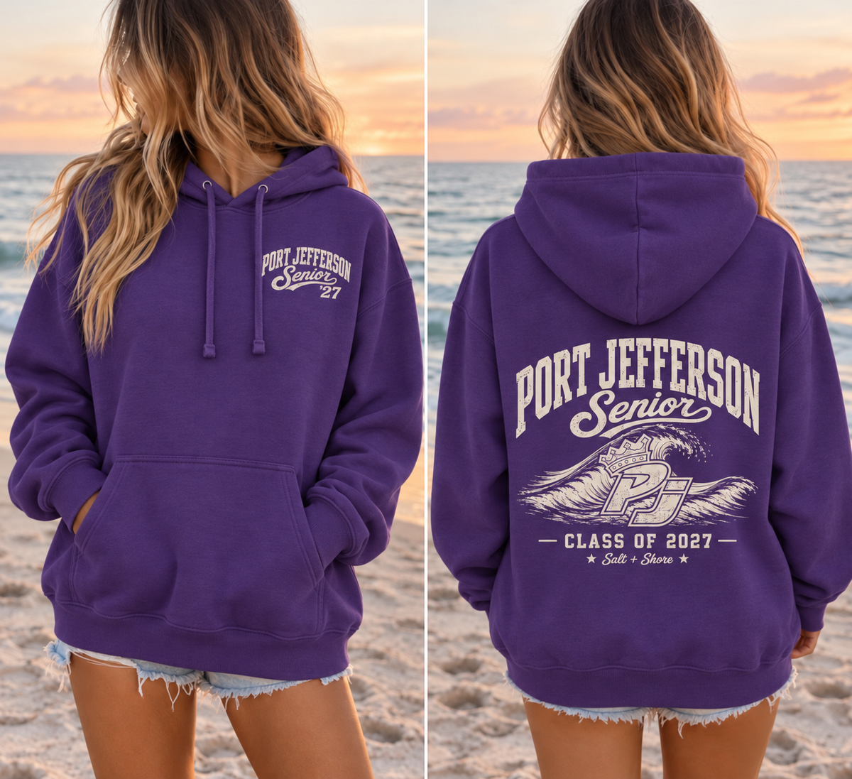 Port Jefferson Senior Class of 2027 – Classic Cotton – Royal Tide | Port Jeff | Salt + Shore