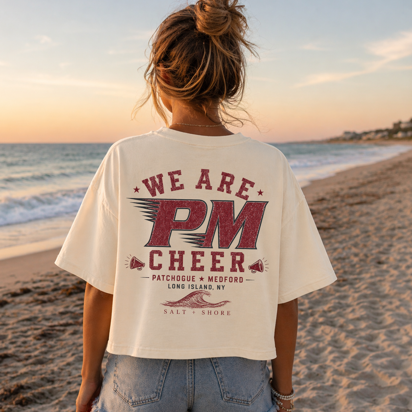 PM Cheer Varsity – Premium Garment-Dyed – Bone | PM Cheer | Salt + Shore