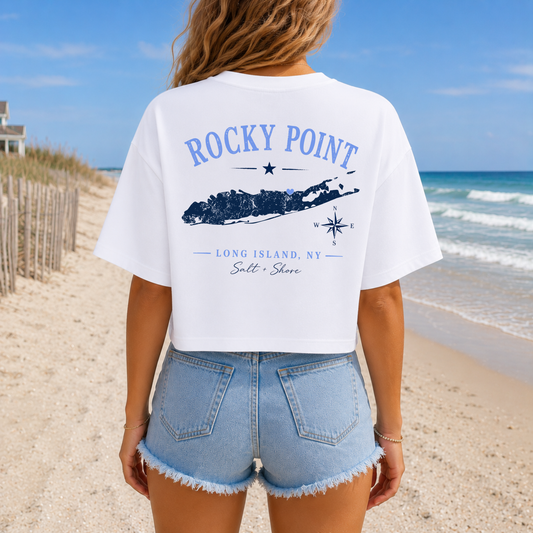 Rocky Point Local – Premium Garment-Dyed – Washed White | Rocky Point Cheer | Salt + Shore