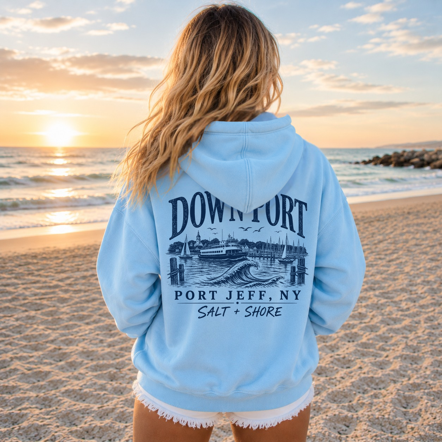 Port Jefferson Down Port – Premium Garment-Dyed – Coastal Sky | Salt + Shore
