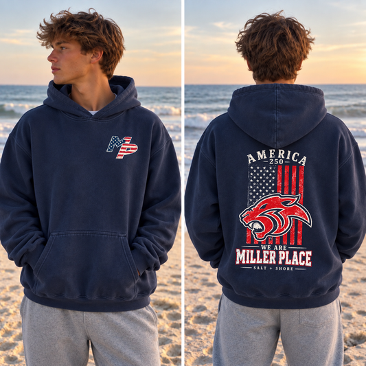 America 250: We Are Miller Place – Premium Garment-Dyed – Washed Navy | Miller Place | Salt + Shore