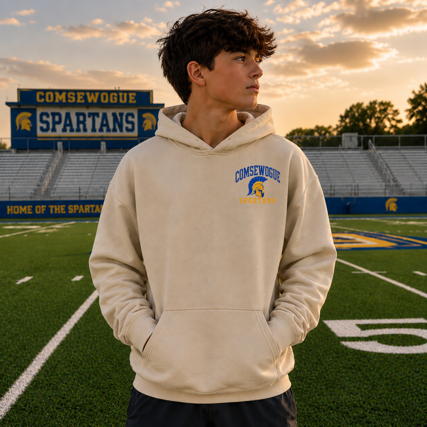 Spartan Varsity – Classic Cotton – Sand | Comsewogue Football | Salt + Shore
