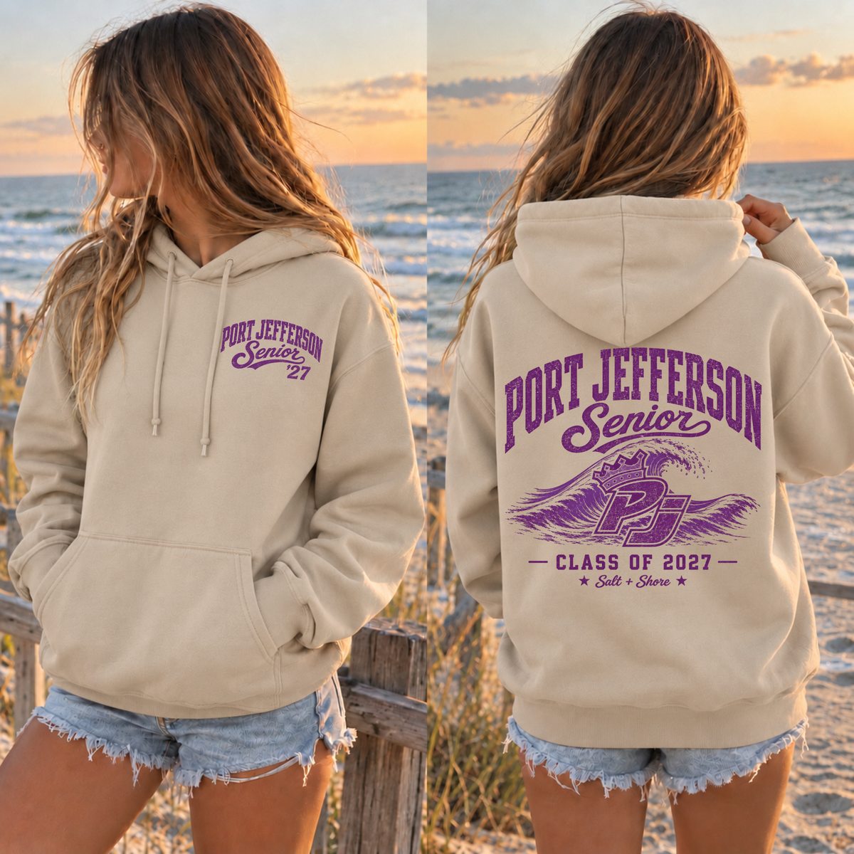 Port Jefferson Senior Class of 2027 – Classic Cotton – Sand | Port Jeff | Salt + Shore
