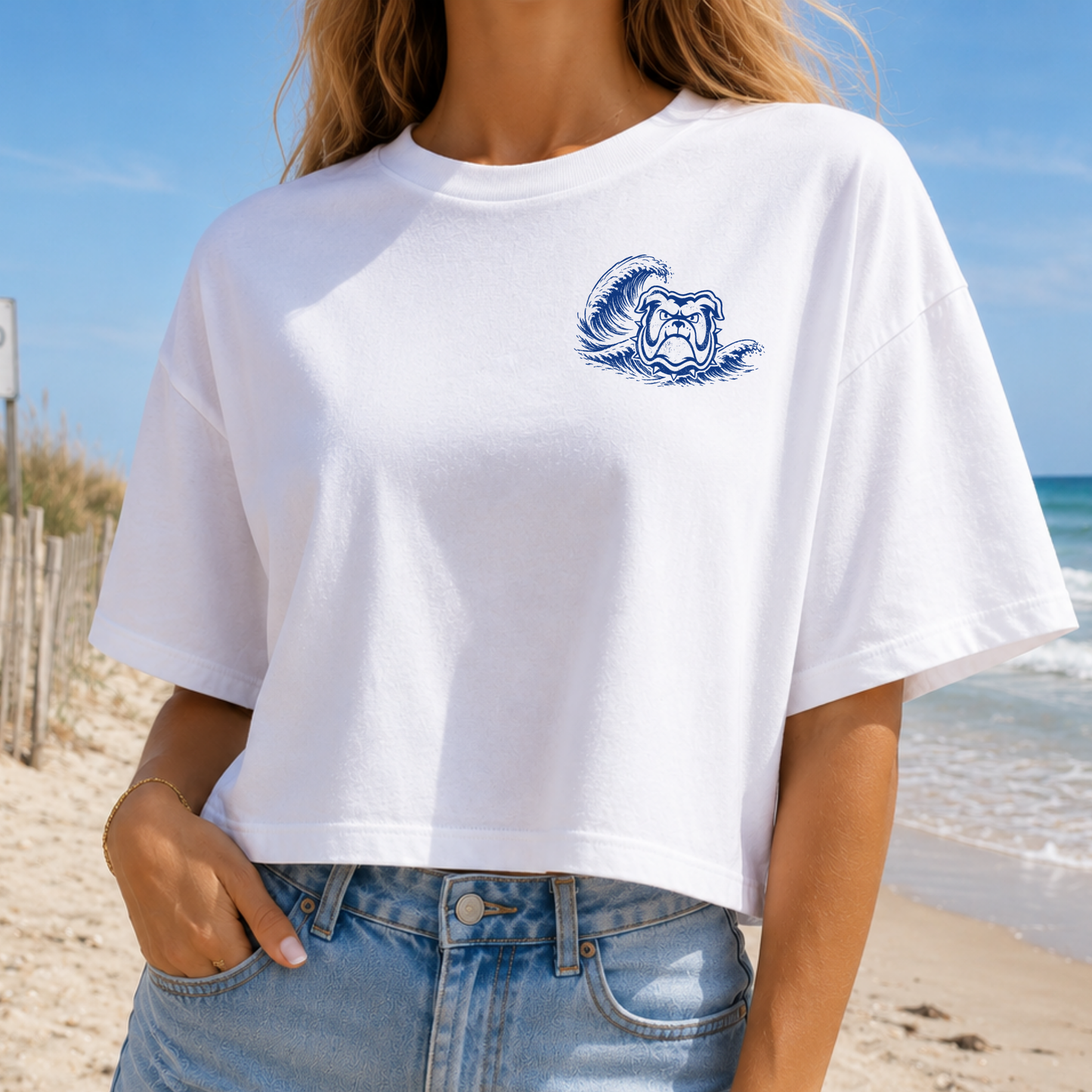 North Babylon Bulldogs Tide – Premium Garment-Dyed – Washed White | North Babylon Cheer | Salt + Shore