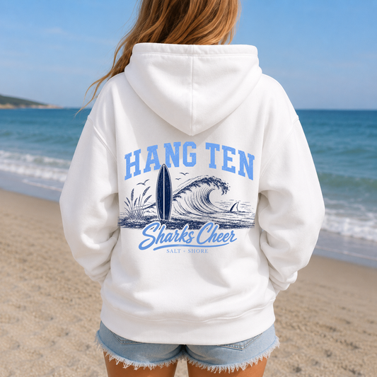 Sharks Cheer: Hang Ten – Premium Garment-Dyed – Washed White | Sharks Cheer | Salt + Shore