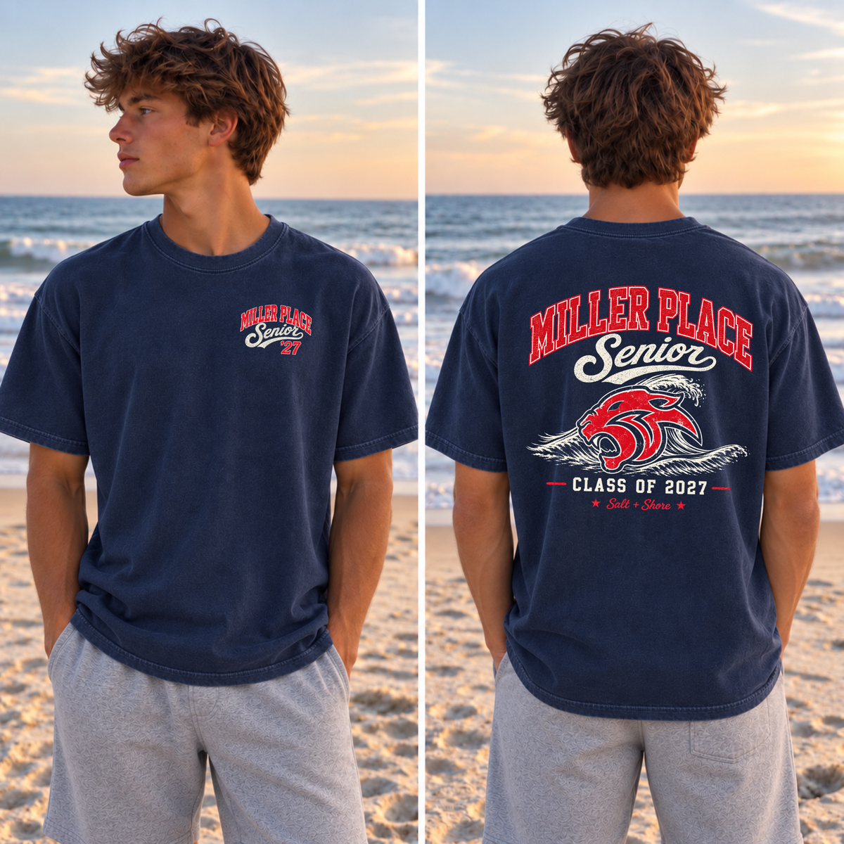 Miller Place Senior ‘27 – Premium Garment-Dyed – Washed Navy | Miller Place | Salt + Shore