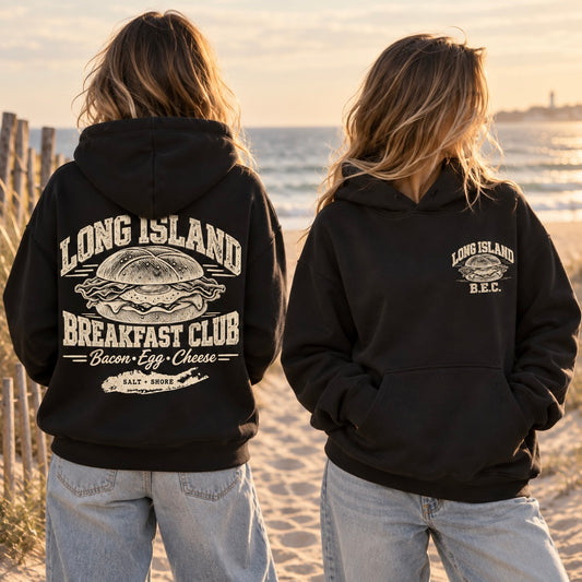 LI Breakfast Club Hoodie - Premium Heavyweight - Black | Salt + Shore
