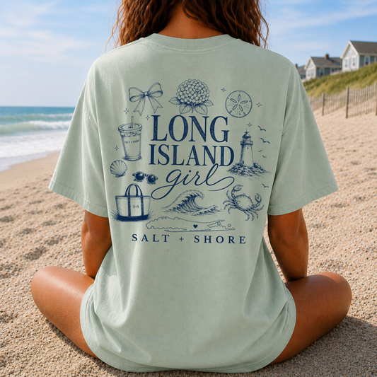 Long Island Local Girl – Premium Garment-Dyed – Sea Glass | Salt + Shore