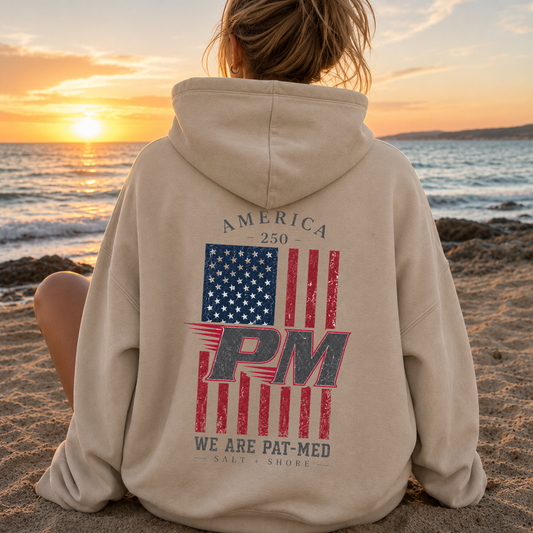 America 250: We Are Pat-Med – Classic Cotton – Sand | PM Cheer | Salt + Shore