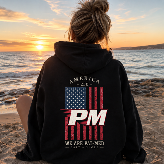 America 250: We Are Pat-Med – Classic Cotton – Black | PM Cheer | Salt + Shore