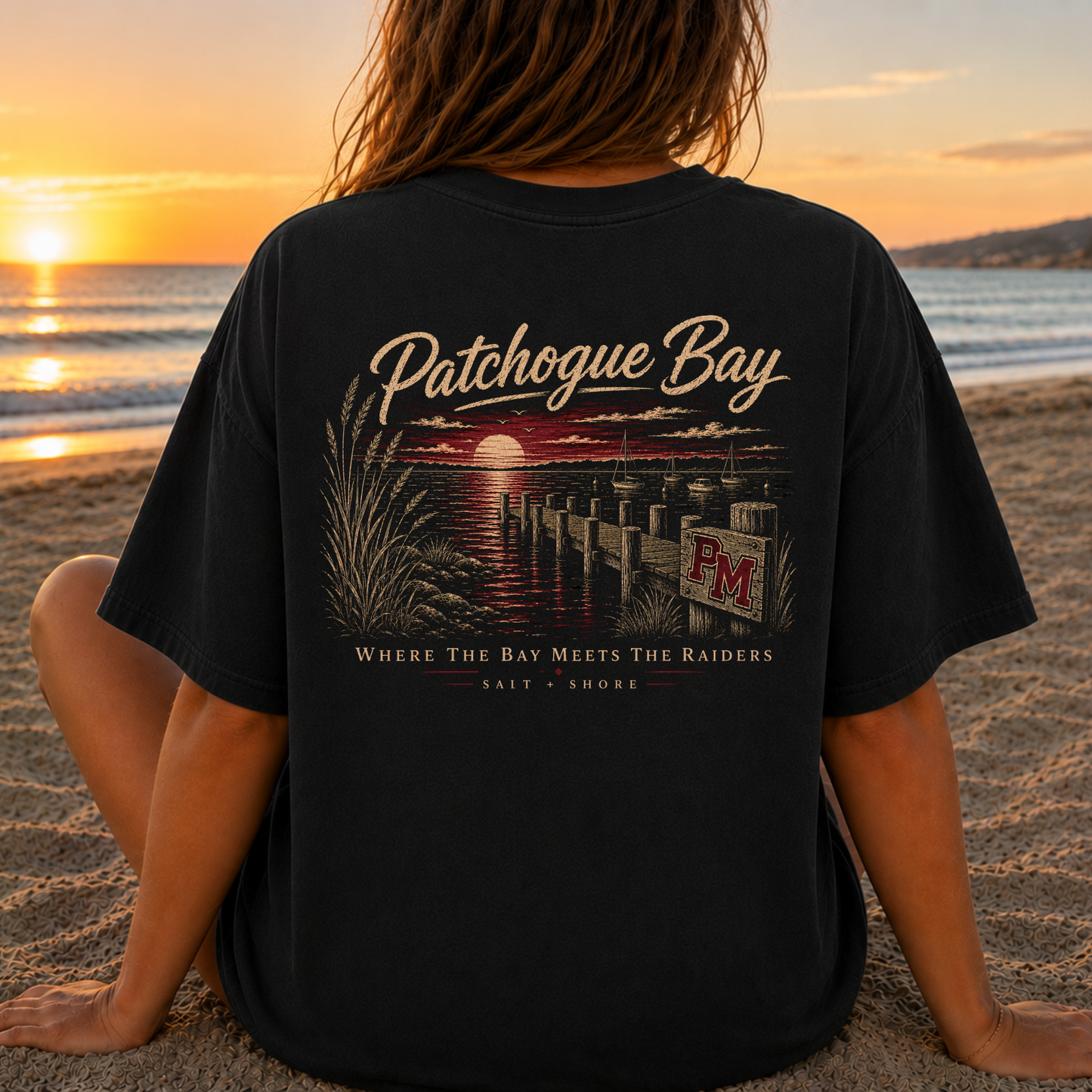 Patchogue Bay – Premium Garment-Dyed – Washed Black | PM Cheer | Salt + Shore