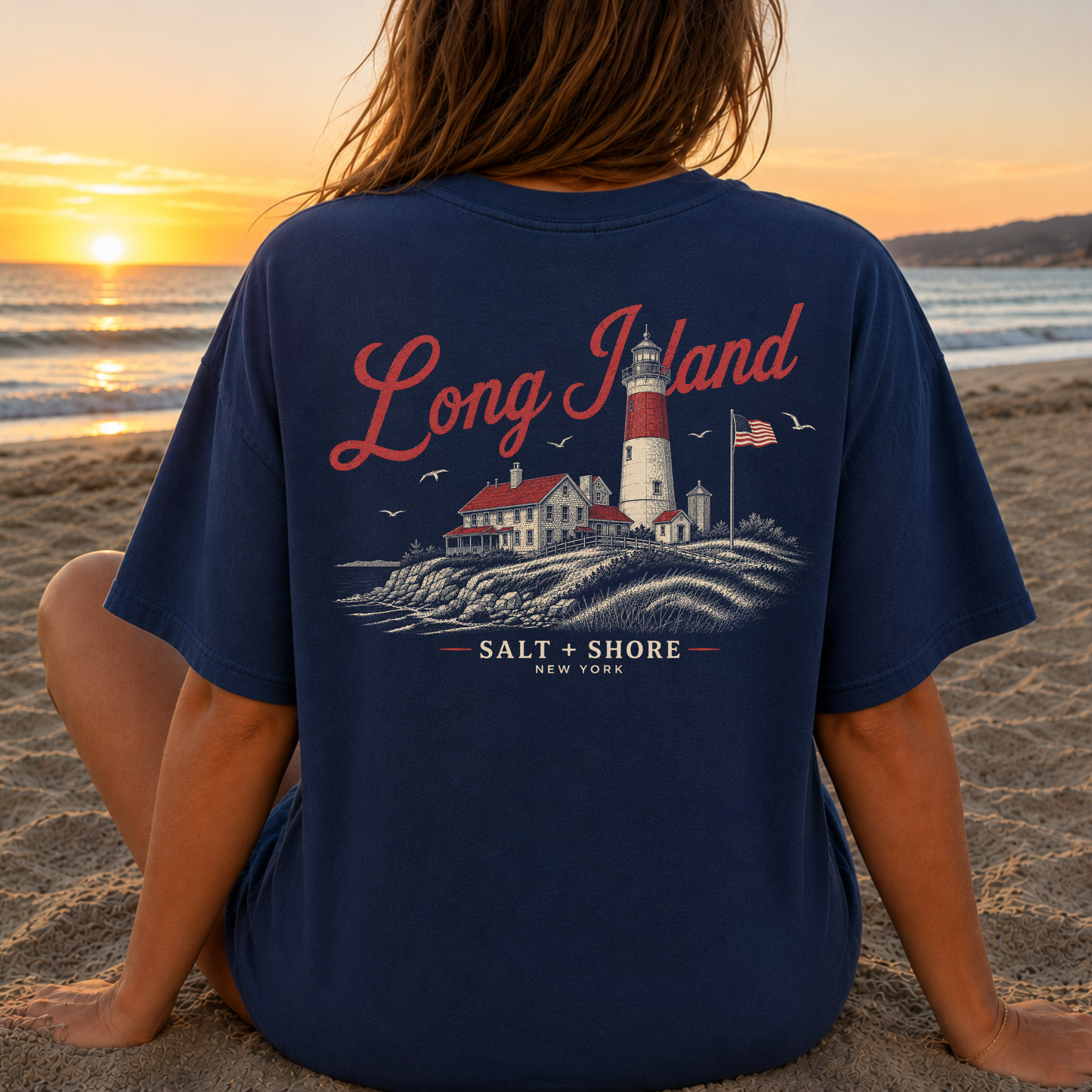 Beacon Long Island – Premium Garment-Dyed – Washed Navy | Salt + Shore