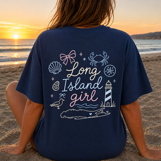 Long Island Girl – Premium Garment-Dyed – Washed Navy | Salt + Shore