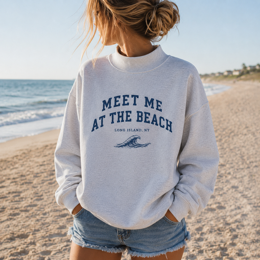 Meet Me At The Beach – Premium Coastal Mock Neck | Salt + Shore