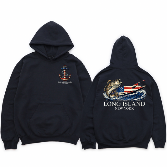 Long Island Striper – YOUTH – Classic Cotton – Black | Salt + Shore