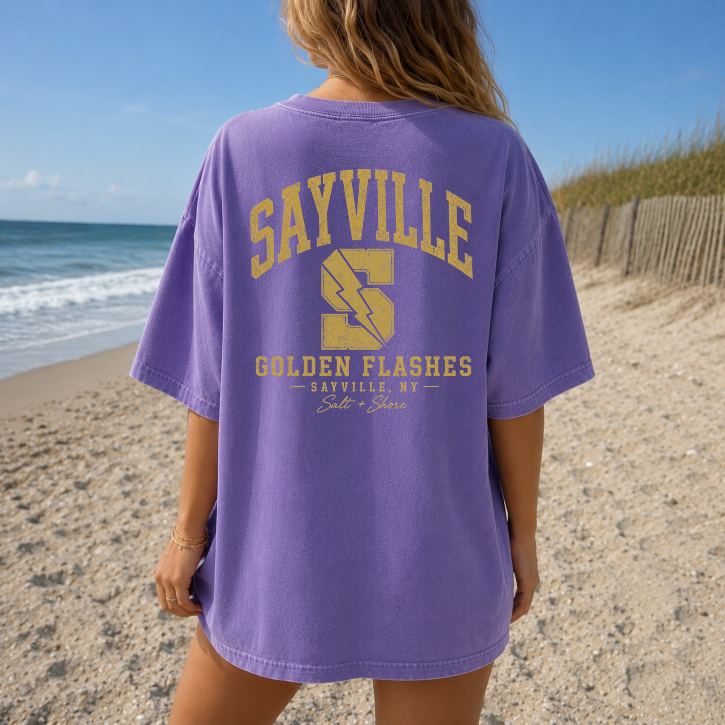 Sayville Varsity – Premium Garment-Dyed – Purple Tide | Sayville Cheer | Salt + Shore