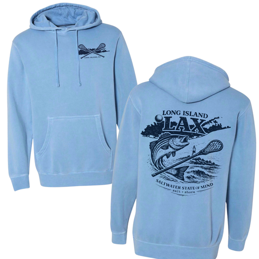 Long Island Saltwater Lax – Premium Garment-Dyed – Saltwater Blue | Salt + Shore